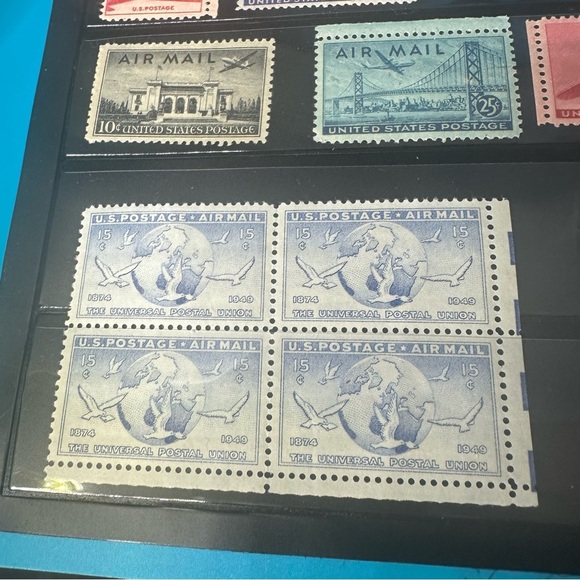 Vintage U.S. Airmail & Pony Express Stamp Lot (Mostly Unused) - Picture 4 of 16